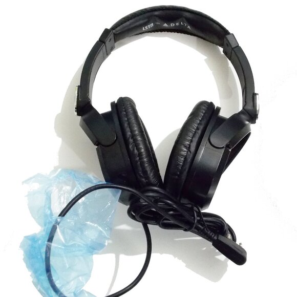 lot of 10 HEAD PHONES LSTN Delta In-Flight Wood 2 PRONG CORD - Picture 2 of 6